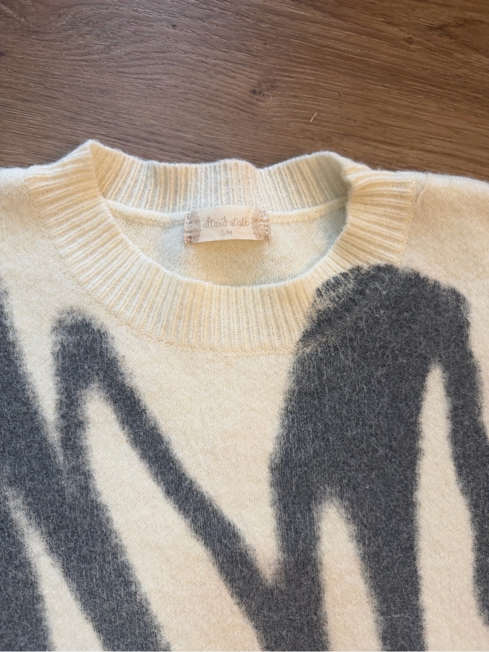 Altar'd State Cream and Charcoal Sweater
